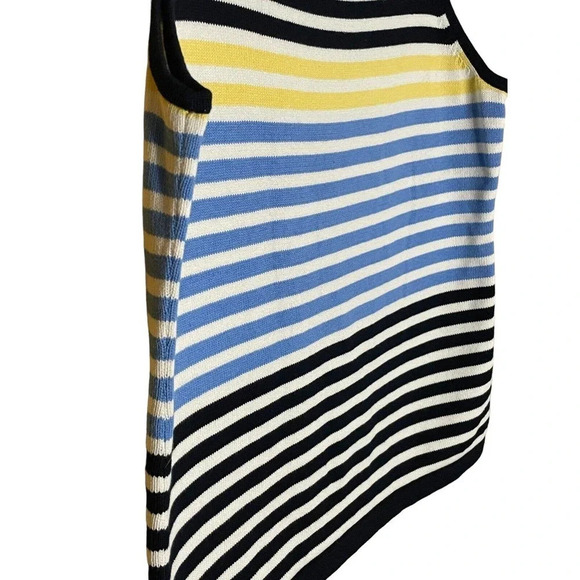 Liz Claiborne Women's Sleeveless Woven/Knitted Striped Tank Top Size L Nautical - Picture 2 of 4